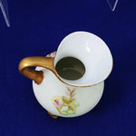 Load image into Gallery viewer, Creamer Pitcher Footed Hand Painted Gold Trim Floral Collectible Vintage
