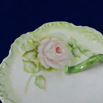 Load image into Gallery viewer, Dish with Finger Loop Lemon Server Bonbon Dish Hand Painted Floral Signed Dated

