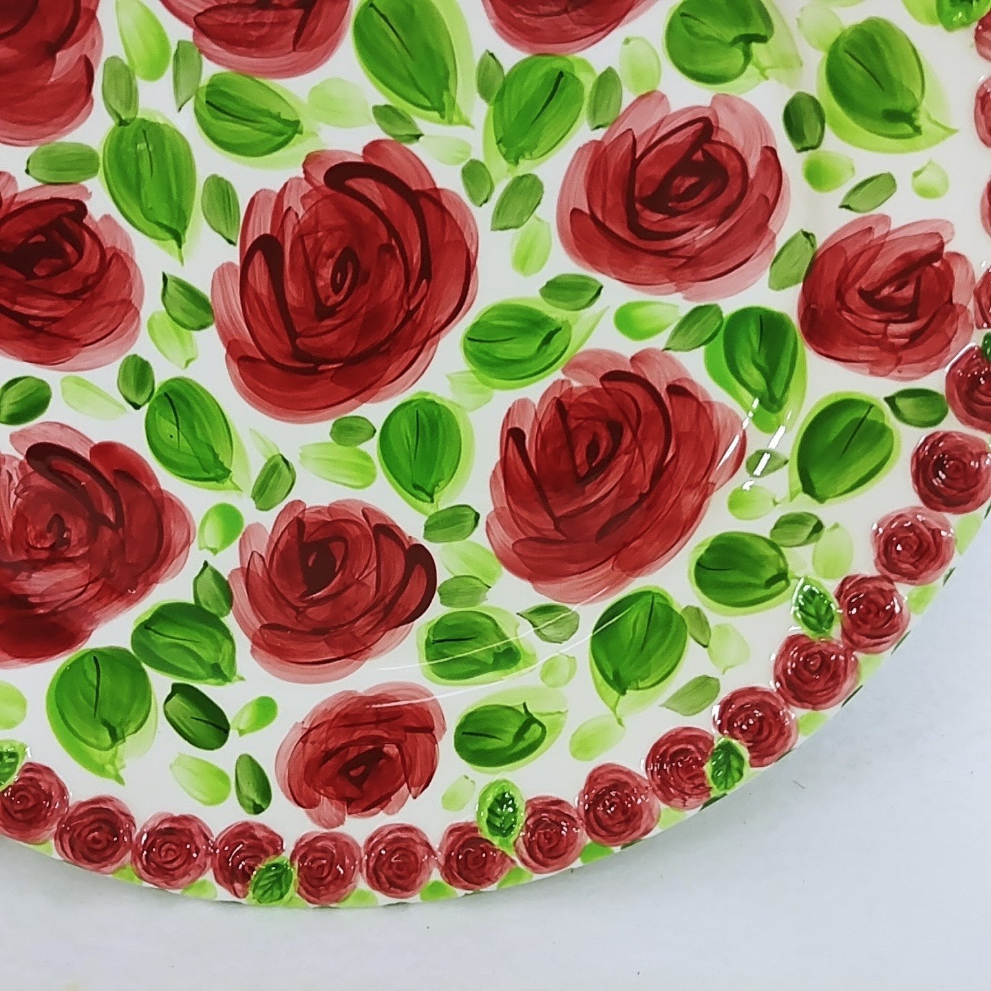 Serving Platter Emily Rose by Don Swanson Tabletops Unlimited 16"