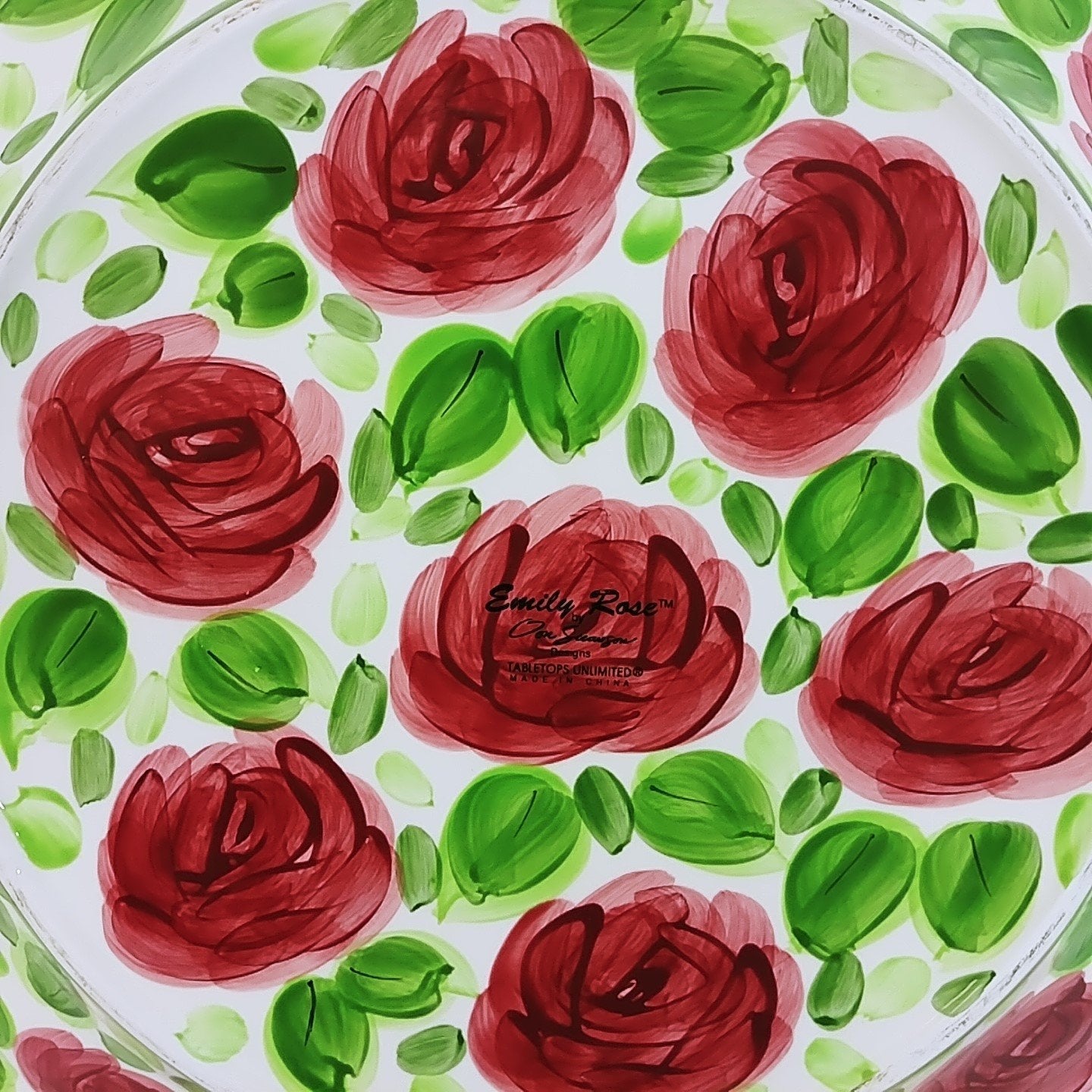 Serving Platter Emily Rose by Don Swanson Tabletops Unlimited 16"