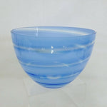 Load image into Gallery viewer, Bowl Clear Glass Frosted Blue Swirls Serving Bowl Home Decor
