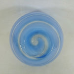 Load image into Gallery viewer, Bowl Clear Glass Frosted Blue Swirls Serving Bowl Home Decor
