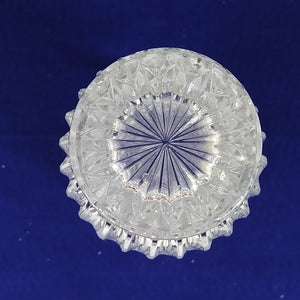 Vase Pressed Glass Diamond Cut Frosted Ridge Pattern Scalloped Rim 8.25" Tall