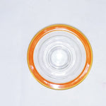 Load image into Gallery viewer, Glass Dish Bowl Nut Candy Dish Orange Gold Painted Collectible Vintage
