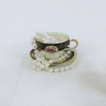 Load image into Gallery viewer, Royal Crown Footed Teacup Saucer Victorian Courting Couple Vintage #2852
