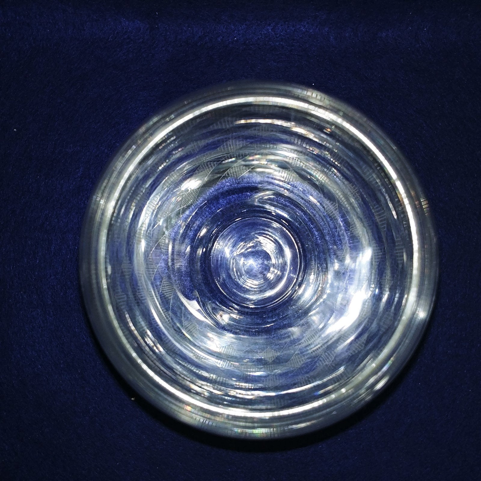 Crystal Vase Plaid Diamond Etched Design Pattern Collectible Vintage 7"