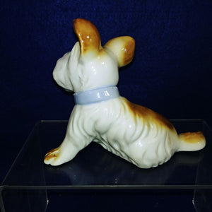 Dog Figurine Scottish Terrier Playfully Sitting Tilted Head Vintage