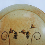 Load image into Gallery viewer, Platter Serving Tray Earth Tone Florals Artisan Made Signed Dated 13.5&quot; Dia
