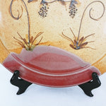 Load image into Gallery viewer, Platter Serving Tray Earth Tone Florals Artisan Made Signed Dated 13.5&quot; Dia
