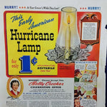 Load image into Gallery viewer, Betty Crocker Hurricane Lamp Ethyl Gasoline Corp Magazine Advertisement Print Ad
