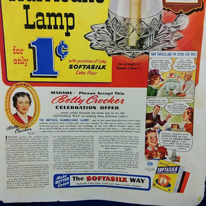 Betty Crocker Hurricane Lamp Ethyl Gasoline Corp Magazine Advertisement Print Ad