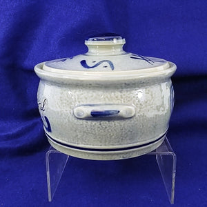 Casserole Dish with Lid Covered Pot Salt Glaze Heringstopf Germany Vintage Decor