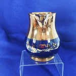 Load image into Gallery viewer, Pitcher Small Lusterware Gold with Blue Band Floral Design Collectible Vintage
