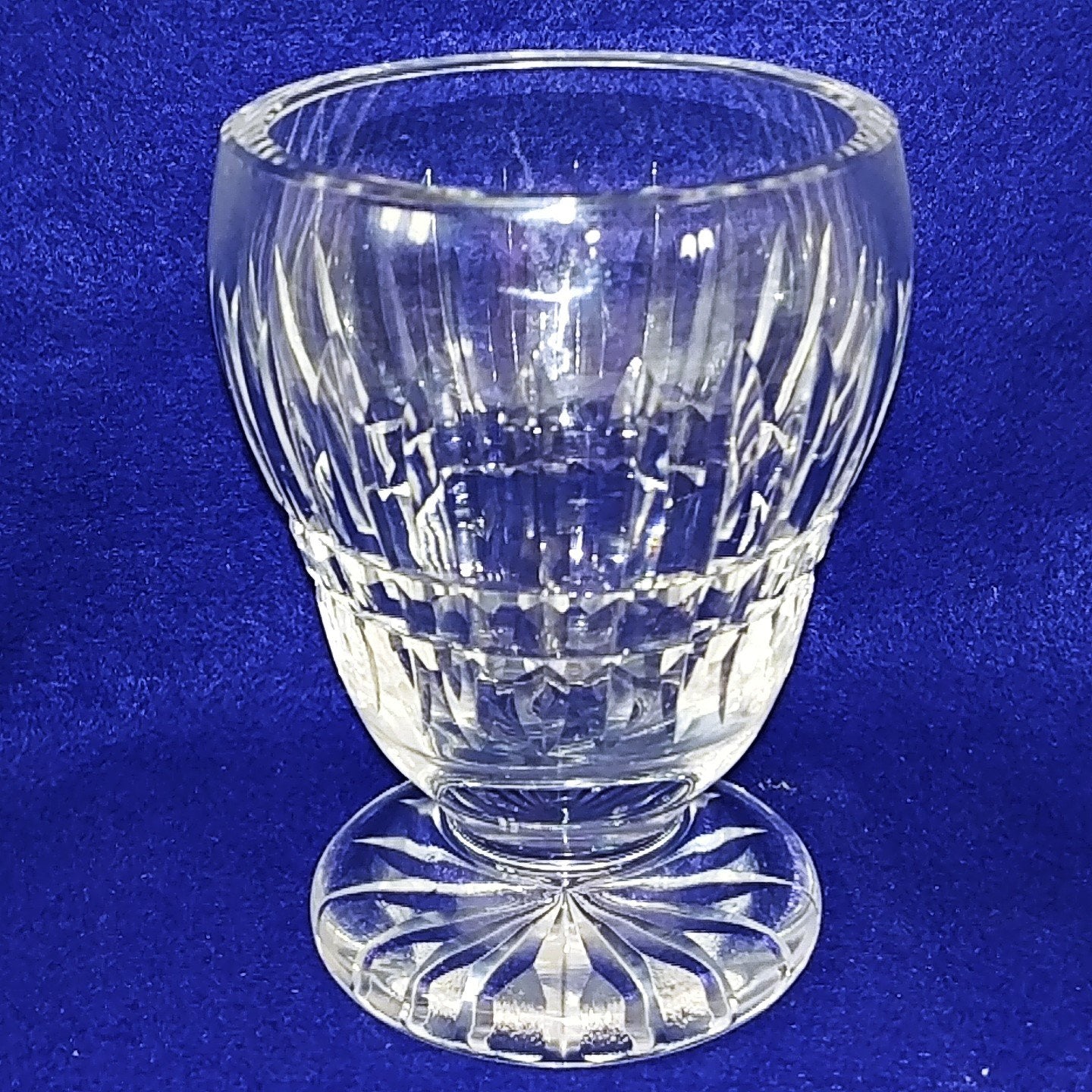 Waterford Crystal Pedestal Vase Modern Design Cuts Hallmarked 5" Vintage Decor