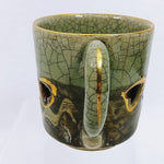 Load image into Gallery viewer, Coffee Tea Cup Somayaki Somaware Galloping Horses Double Wall Crackle Glaze 3&quot; H
