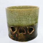 Load image into Gallery viewer, Coffee Cup Tea Cup Somayaki Double Wall Soma Ware Horse Crackle Finish 3.25&quot; H
