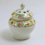 Load image into Gallery viewer, Potpourri Jar Incense Stick Holder Hand Painted Floral Design
