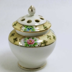 Potpourri Jar Incense Stick Holder Hand Painted Floral Design