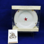 Load image into Gallery viewer, Plates Pier 1 Imports Celebration Plates Stars Gold Trim Porcelain Set of 4
