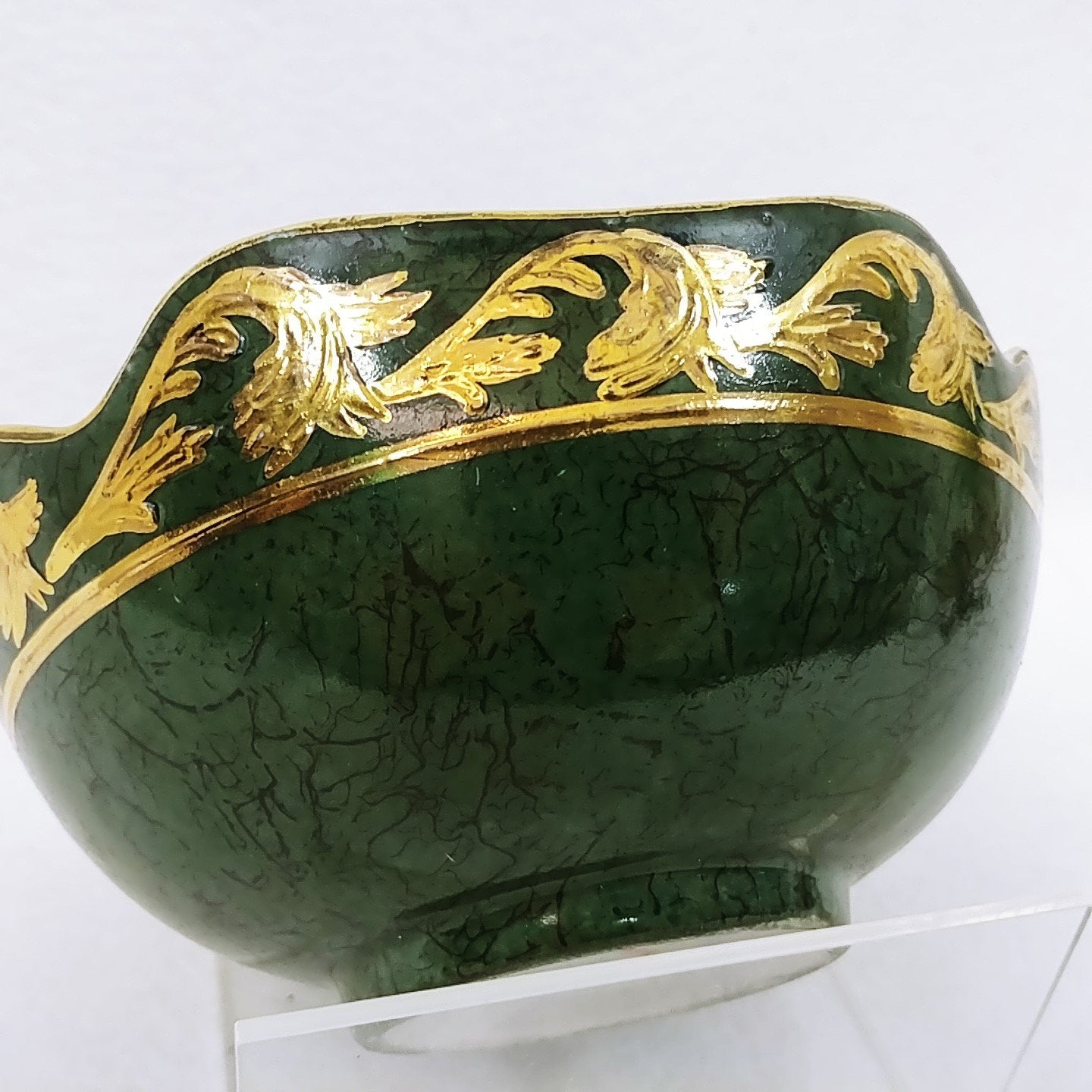 Bowl Scalloped Rim Gold Embossed Trim Decorative Bowl Only 6" Vintage Decor