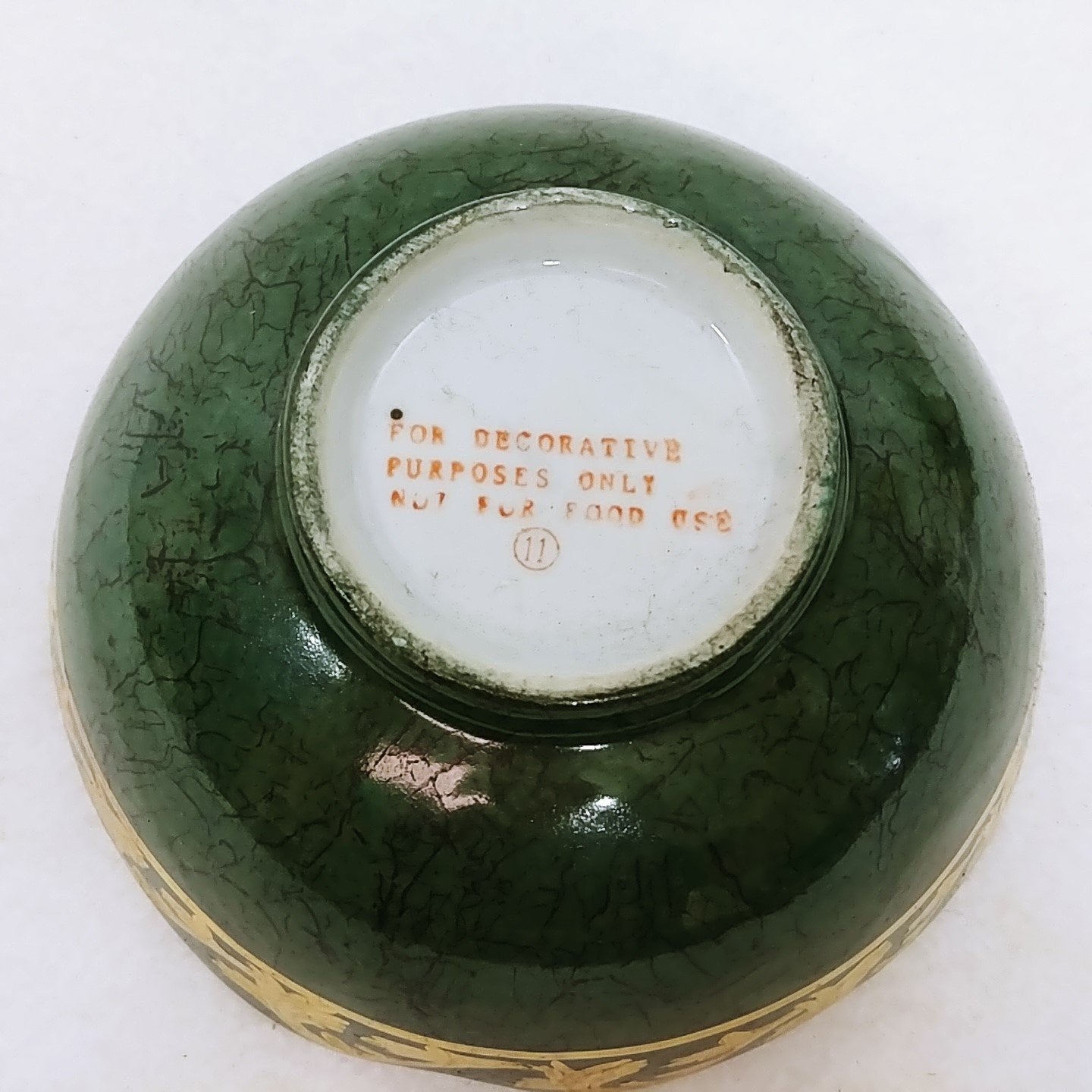 Bowl Scalloped Rim Gold Embossed Trim Decorative Bowl Only 6" Vintage Decor