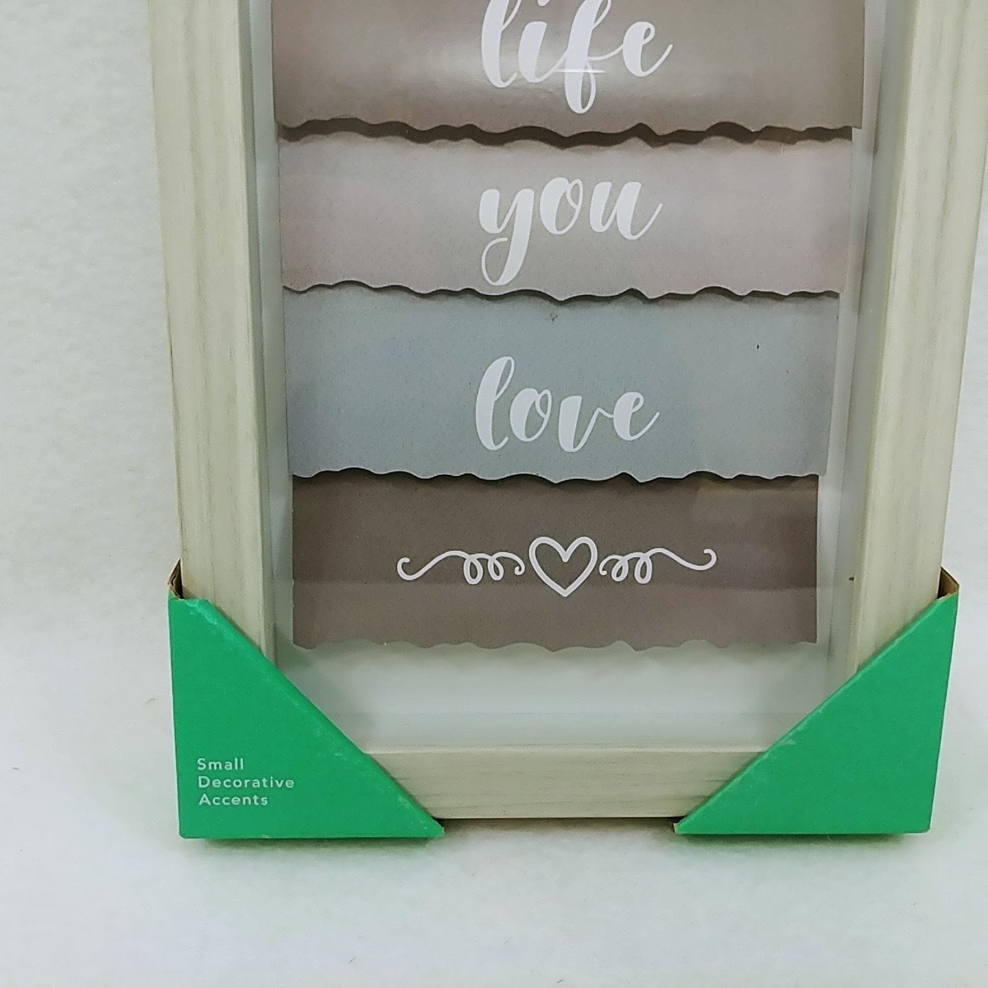 Wall Art Framed Inspirational Saying Live the Life You Love Word Tabs 14 x 7