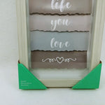 Load image into Gallery viewer, Wall Art Framed Inspirational Saying Live the Life You Love Word Tabs 14 x 7
