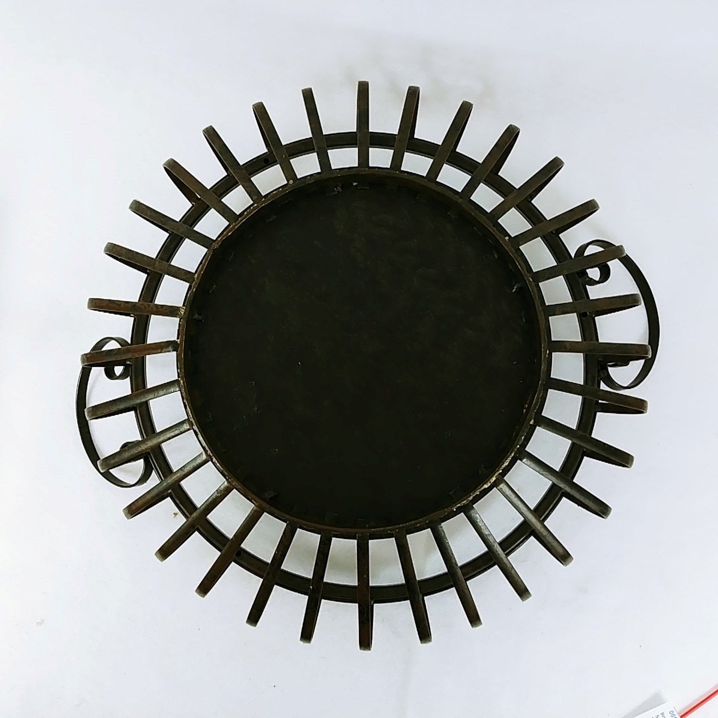 Decorative Metal Basket Curved Design Table Centerpiece Home Decor Accent