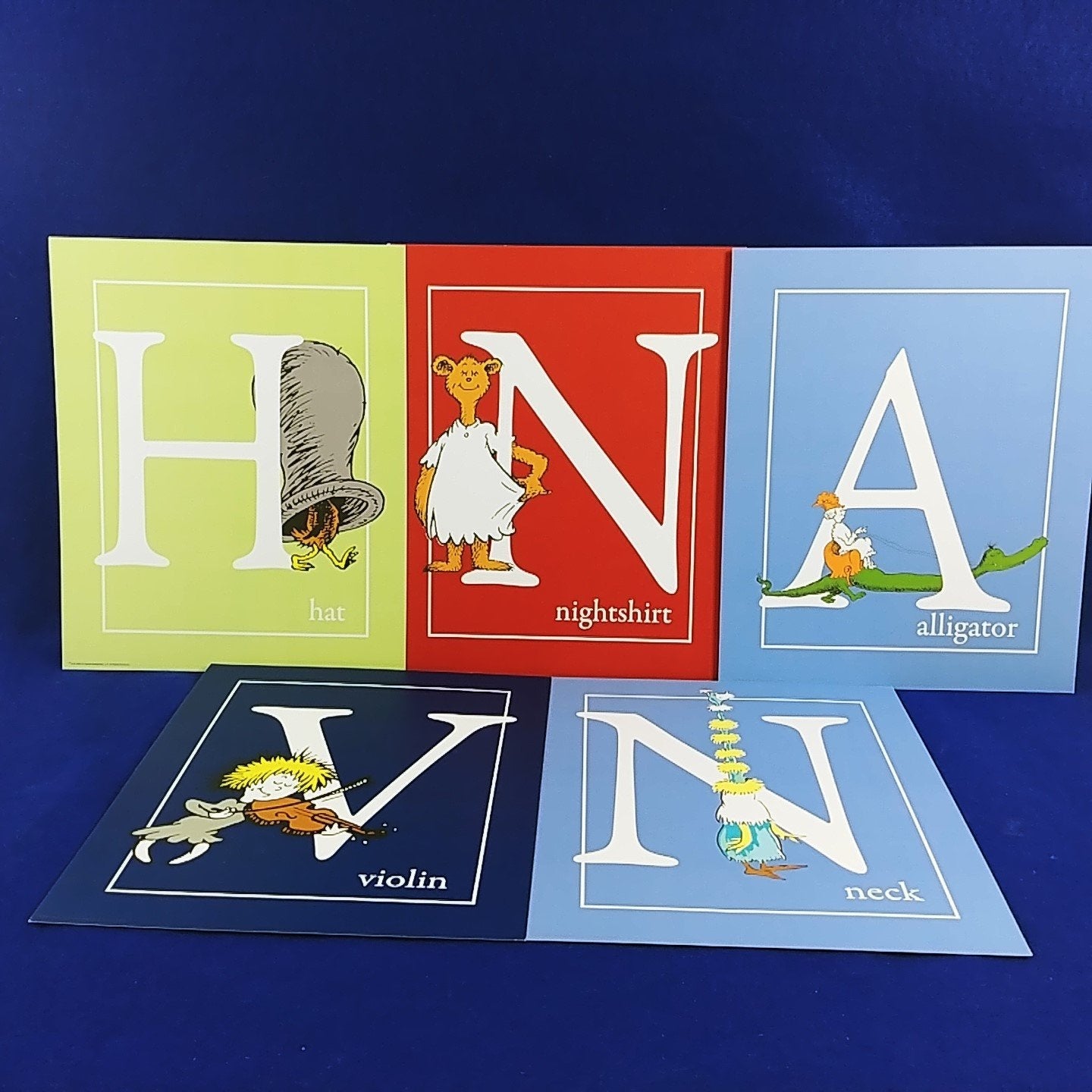 Dr. Suess Art Print Collection 5 pc set Letters H N V A N 2011