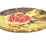 Load image into Gallery viewer, Asian Decorative Plate and Easel Stand Rose Floral Scallop Edge
