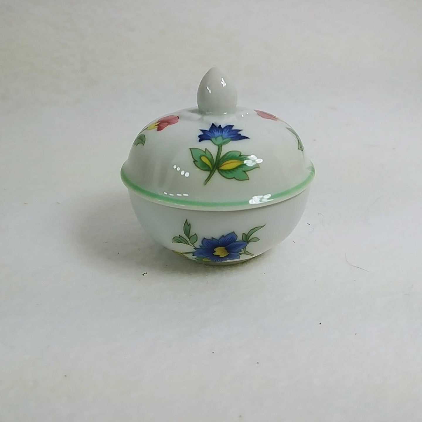 Jewelry Ring Trinket Porcelain Covered Floral Dish Heinrich Germany 2" Dia