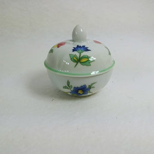 Jewelry Ring Trinket Porcelain Covered Floral Dish Heinrich Germany 2" Dia