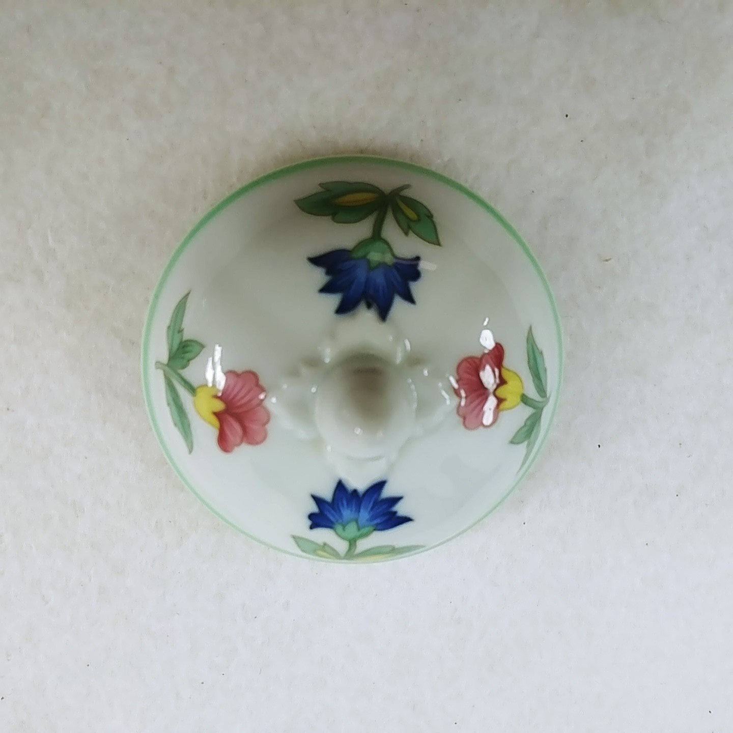 Jewelry Ring Trinket Porcelain Covered Floral Dish Heinrich Germany 2" Dia