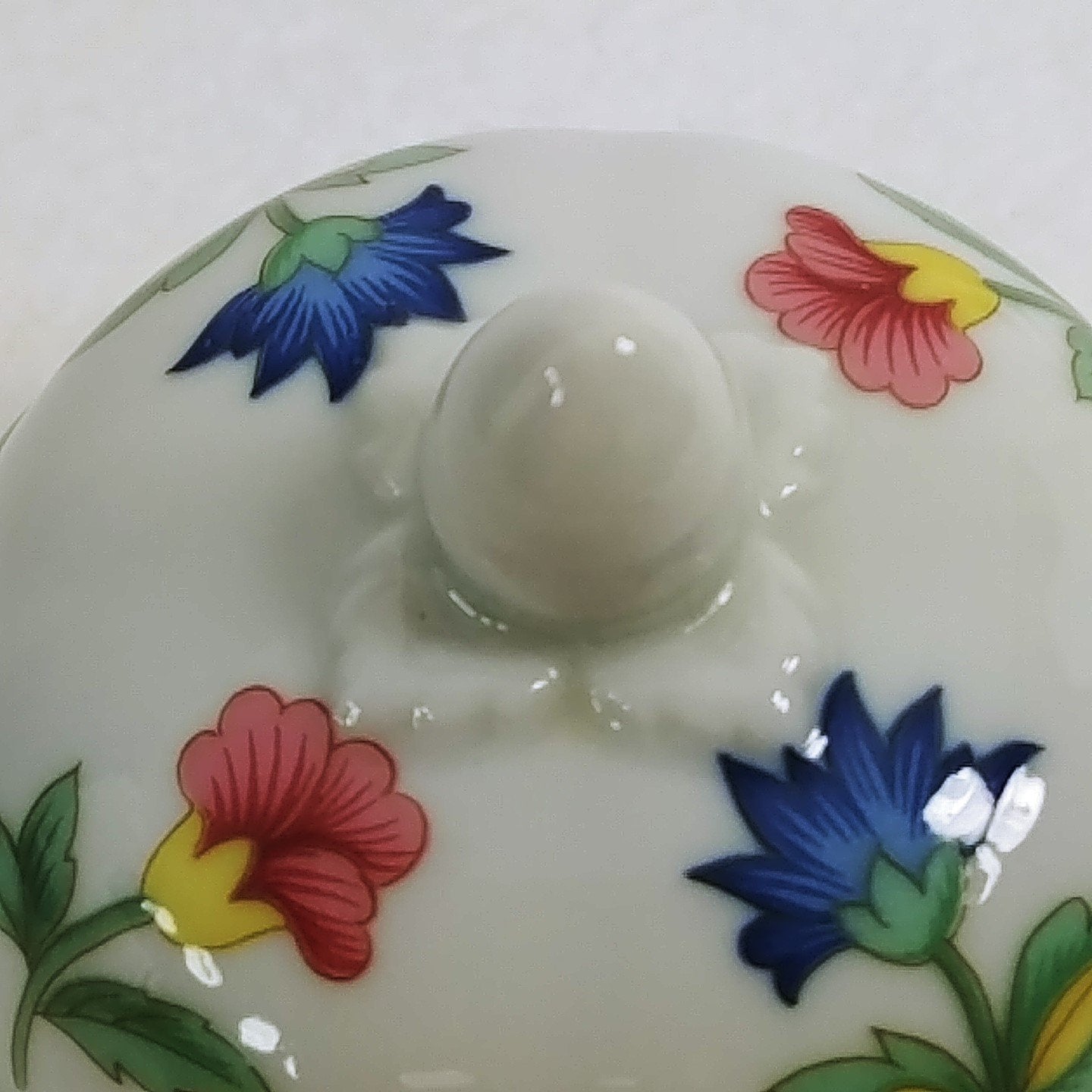 Jewelry Ring Trinket Porcelain Covered Floral Dish Heinrich Germany 2" Dia