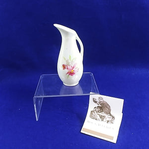 Vase Pitcher Vase Floral Print Iridescent Color Vintage Table Decor 5" H