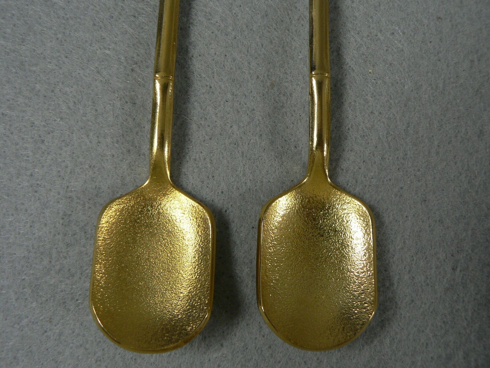 Collector Spoons Sugar Enameled African Mask Ends Gold Tone