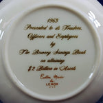 Load image into Gallery viewer, Commemorative Plate Bowery Savings Bank 1963 Custom Made by Lenox 4.25&quot;
