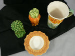 Load image into Gallery viewer, Coffee Cup with Coaster and Salt Pepper Shaker Carrot Asparagus Design Ceramic
