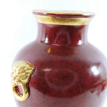 Load image into Gallery viewer, Vase Table Lamp Base Ceramic Burgundy Gold Accent Trim Vintage Home Decor 12&quot; H
