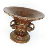 Load image into Gallery viewer, Compote Bowl Footed Raised Design Elephant Base Brown Vintage Home Decor 9&quot; H
