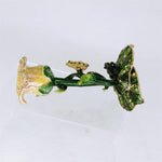 Load image into Gallery viewer, Olivia Riegel Candle Holder Swarovski Crystal Bejeweled Lily Pad Frog Flower Vtg
