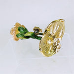 Load image into Gallery viewer, Olivia Riegel Candle Holder Swarovski Crystal Bejeweled Lily Pad Frog Flower Vtg
