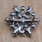 Load image into Gallery viewer, Brooch Pin Starburst Snowflake Design Clear Rhinestones Vintage Jewelry
