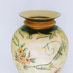 Load image into Gallery viewer, Vase Florals and Butterflies on Linen Look Ceramic Prima Bella Casa by Ganz 12&quot;

