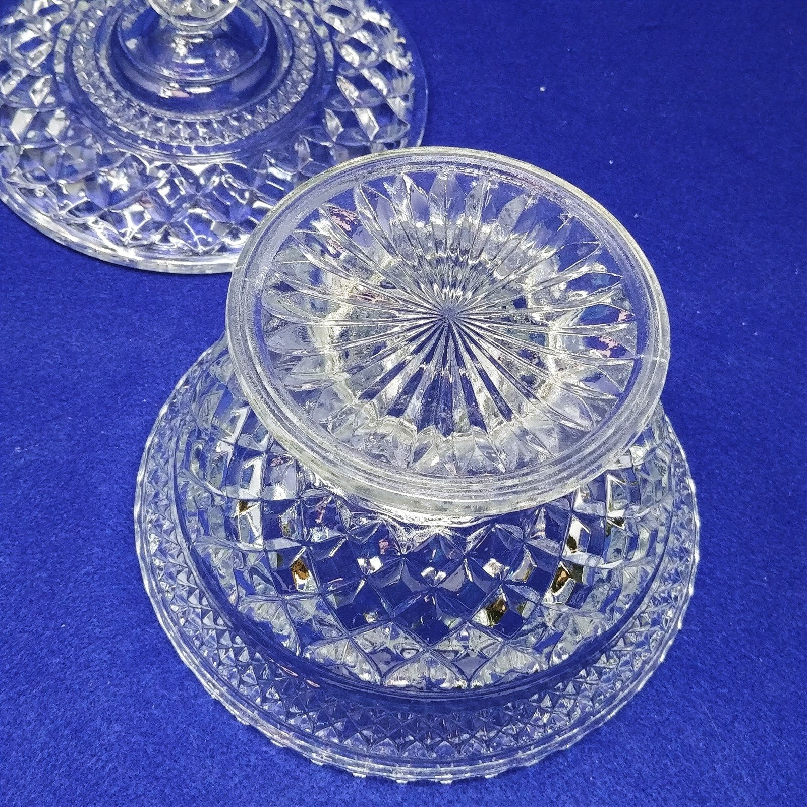Candy Dish with Lid Glass Anchor Hocking Wexford Pattern Decorative Home Decor