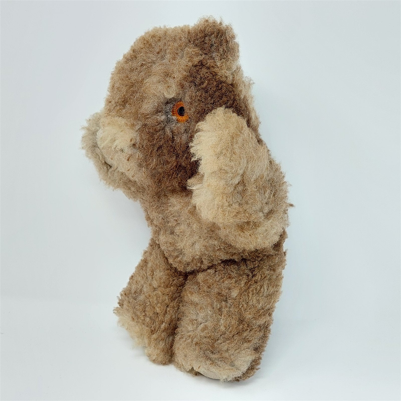 Bear Plush Stuffed Animal Toy Leather Paws Feet Nose Ears Vintage 14"
