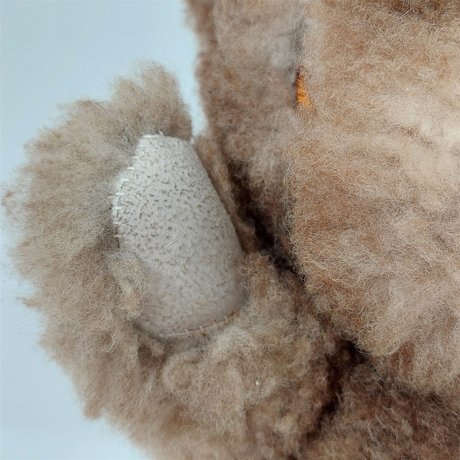 Bear Plush Stuffed Animal Toy Leather Paws Feet Nose Ears Vintage 14"