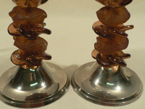 Artistic Sculptural designer candle holders Acrylic and metal