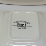 Load image into Gallery viewer, Serving Platters Relish Trays Stackable Pier 1 Hand Painted Dolomite Set of 2

