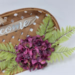 Load image into Gallery viewer, Farm Basket Wall Decor Welcome Sign Hydrangea Greenery Ready To Hang 18&quot; Long
